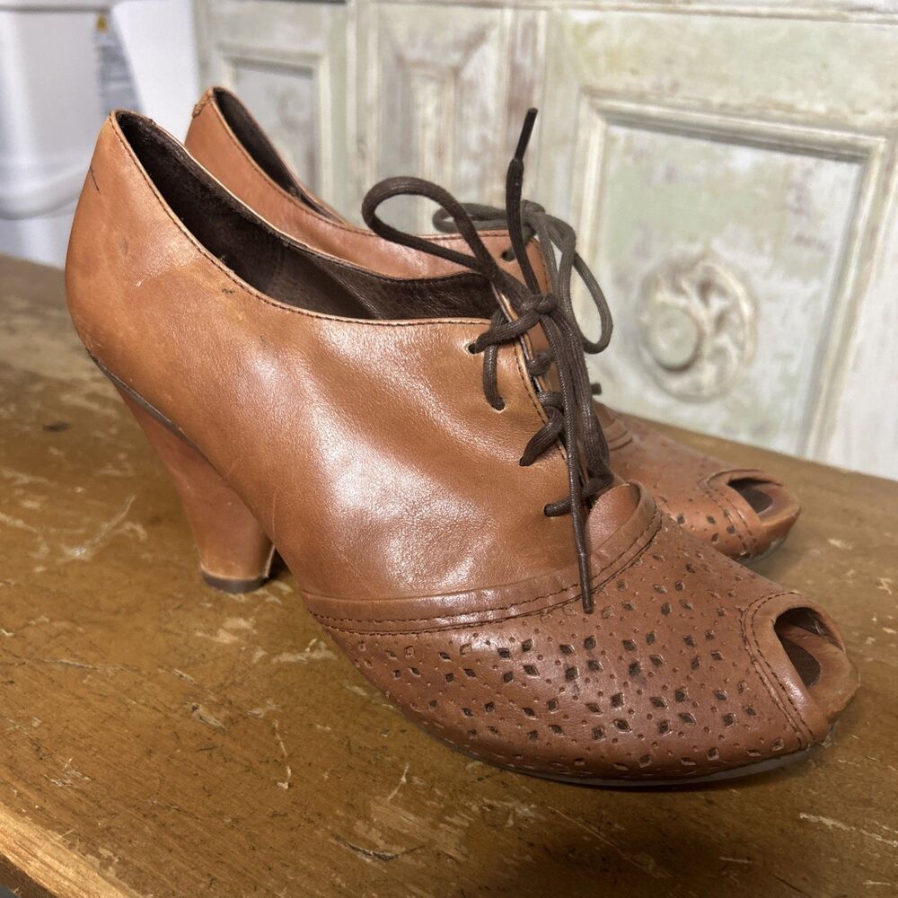 Chocolate Negro Brown Open Toe Oxford Leather Size 36 US 5.5